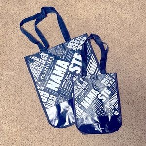 RARE Lululemon Navy Blue Manifesto Anniversary Reusable Tote Bags Small Medium